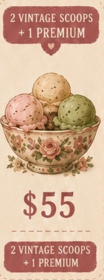 2 Vintage scoops w/1 premium