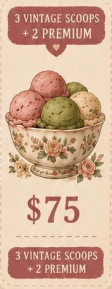3 Vintage scoops w/2 premium