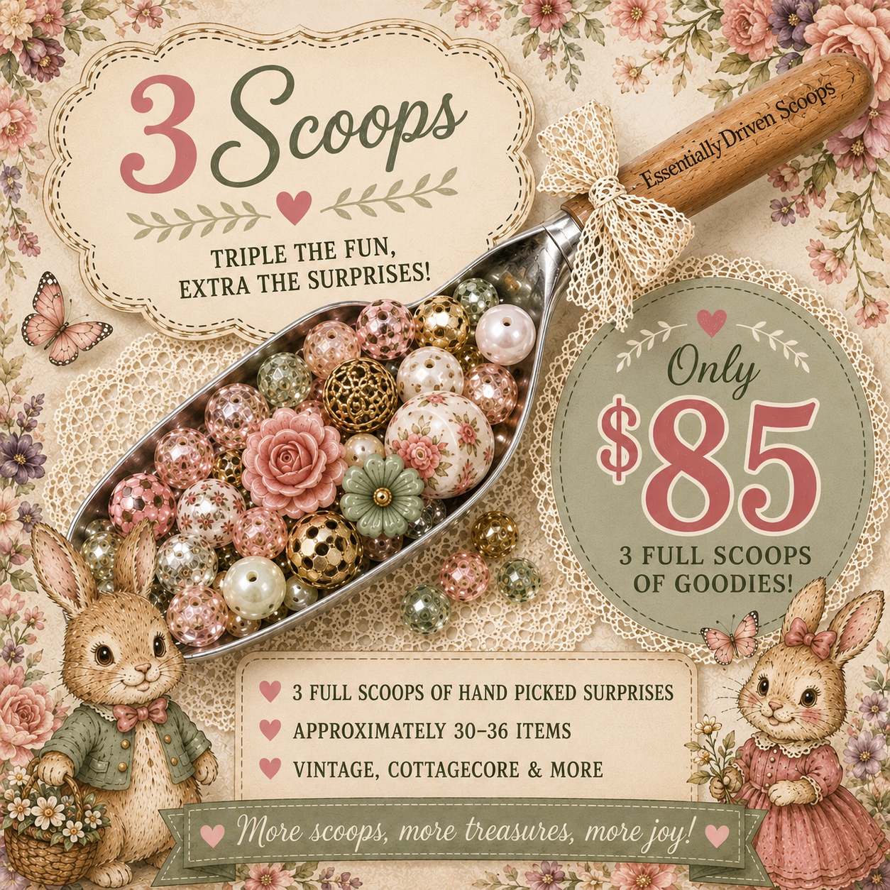 3 Bun scoops
